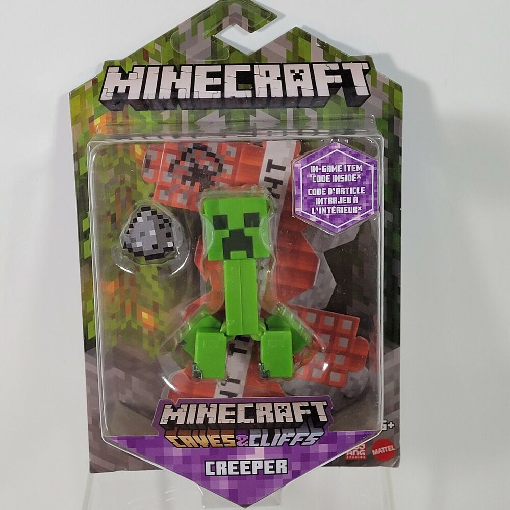Minecraft CREEPER Caves & Cliffs 3.5" Craft a Block TNT Mattel Item Code